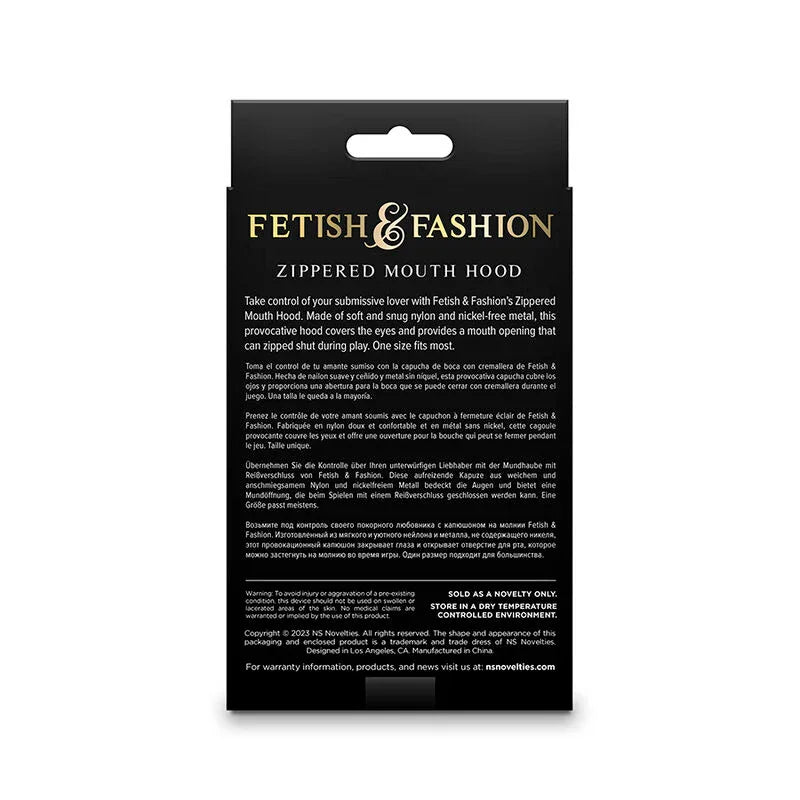 NS NOVELTIES - FETISH & FASHION PASAMONTAÑAS COMPLETO CON CREMALLERA NYLON NEGRO - Nuvica