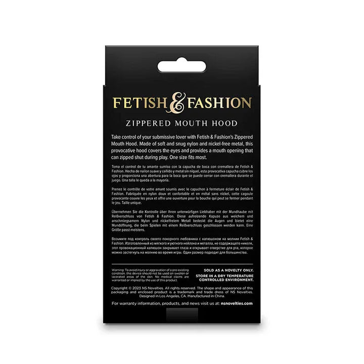 NS NOVELTIES - FETISH & FASHION PASAMONTAÑAS COMPLETO CON CREMALLERA NYLON NEGRO - Nuvica