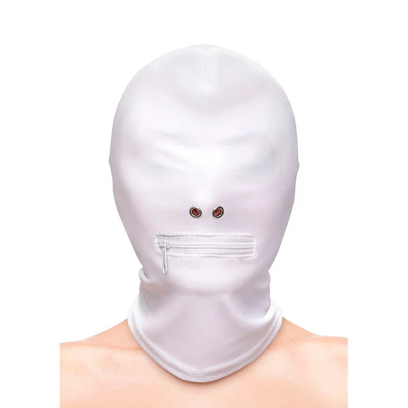 NS NOVELTIES - FETISH & FASHION PASAMONTAÑAS COMPLETO CON CREMALLERA NYLON BLANCO - Nuvica