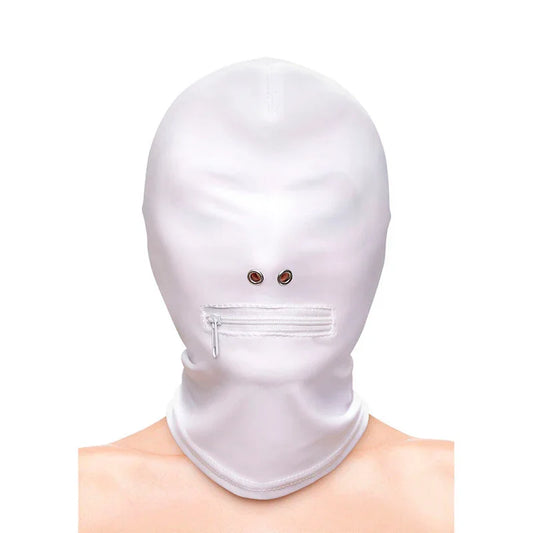 NS NOVELTIES - FETISH & FASHION PASAMONTAÑAS COMPLETO CON CREMALLERA NYLON BLANCO - Nuvica