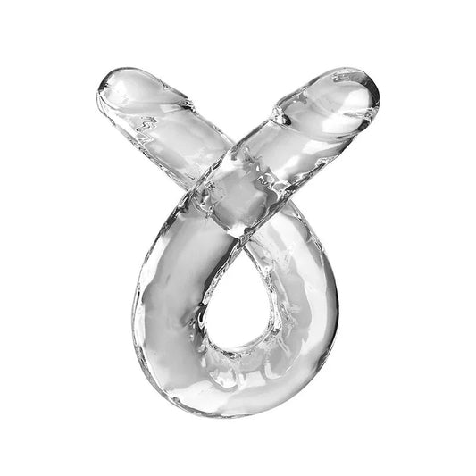 KING COCK - DOUBLE TROUBLE DILDO DOBLE 46 CM TRANSPARENTE - Nuvica