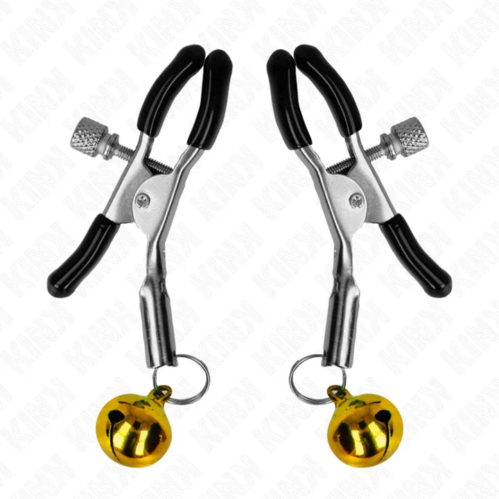 KINK - PINZAS PARA PEZONES CON CAMPANILLA DORADA 6 CM - Nuvica
