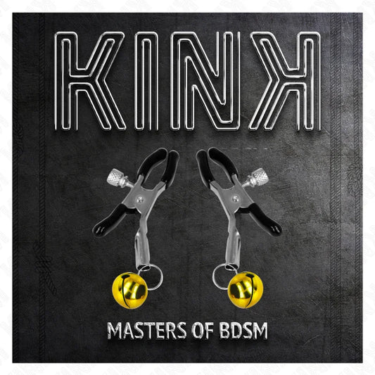 KINK - PINZAS PARA PEZONES CON CAMPANILLA DORADA 6 CM - Nuvica