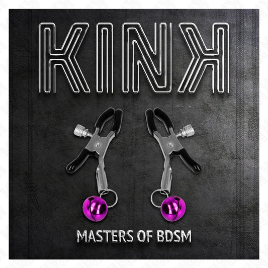 KINK - PINZAS PARA PEZONES CON CAMPANILLA VIOLETA 6 CM - Nuvica