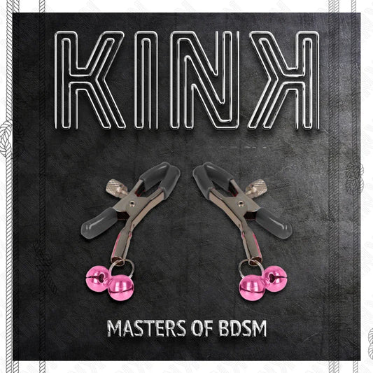 KINK - PINZAS PARA PEZONES CON DOBLE CAMPANILLA ROSA 6 CM - Nuvica