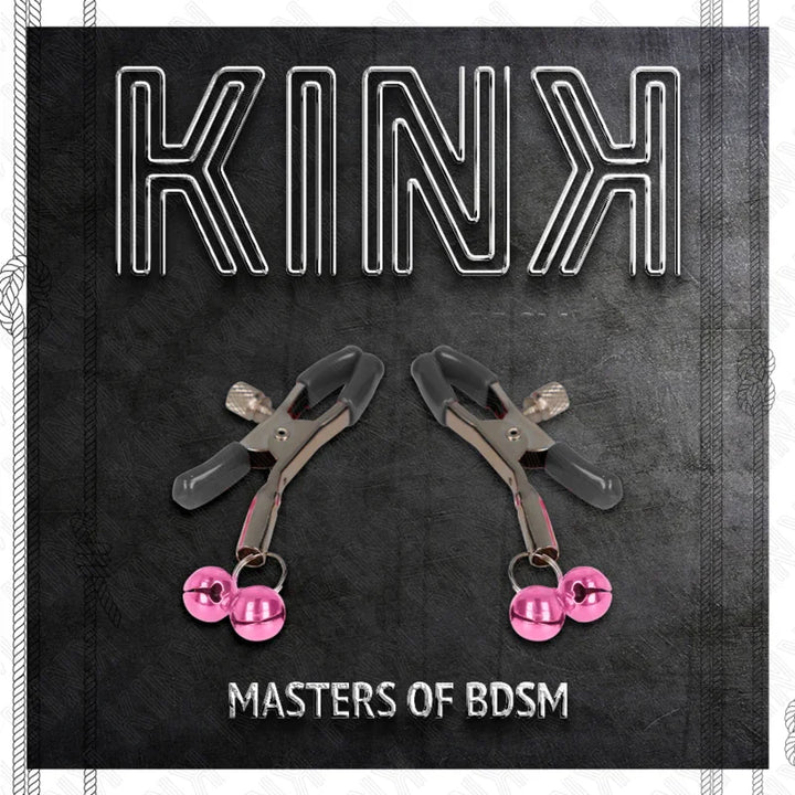 KINK - PINZAS PARA PEZONES CON DOBLE CAMPANILLA ROSA 6 CM - Nuvica