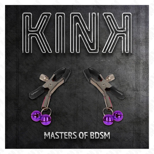 KINK - PINZAS PARA PEZONES CON DOBLE CAMPANILLA VIOLETA 6 CM - Nuvica