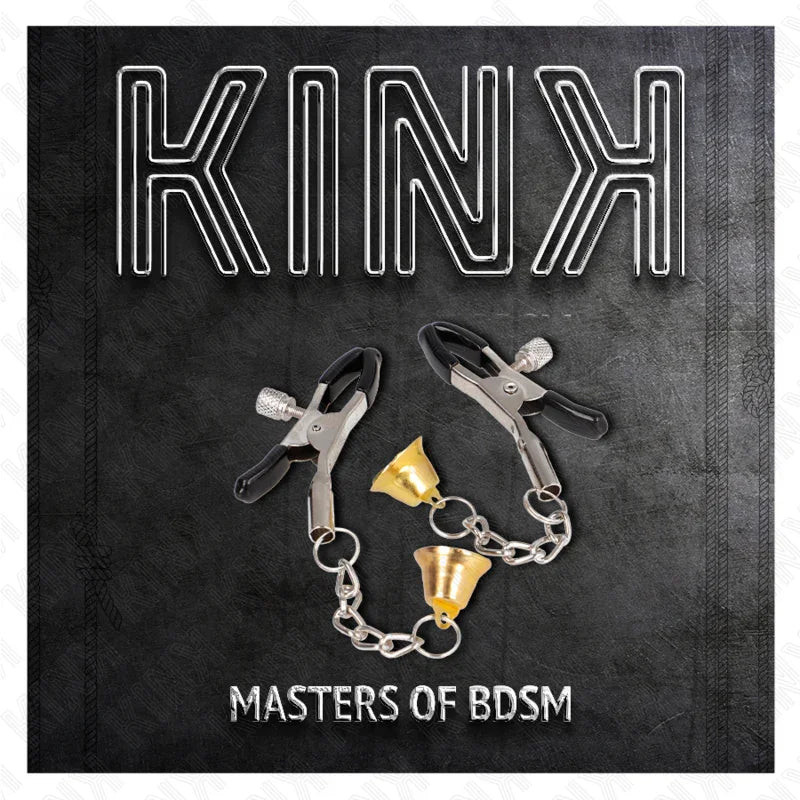 KINK - PINZAS PARA PEZONES CON COLGANTE DE CAMPANA DORADO 6 CM - Nuvica