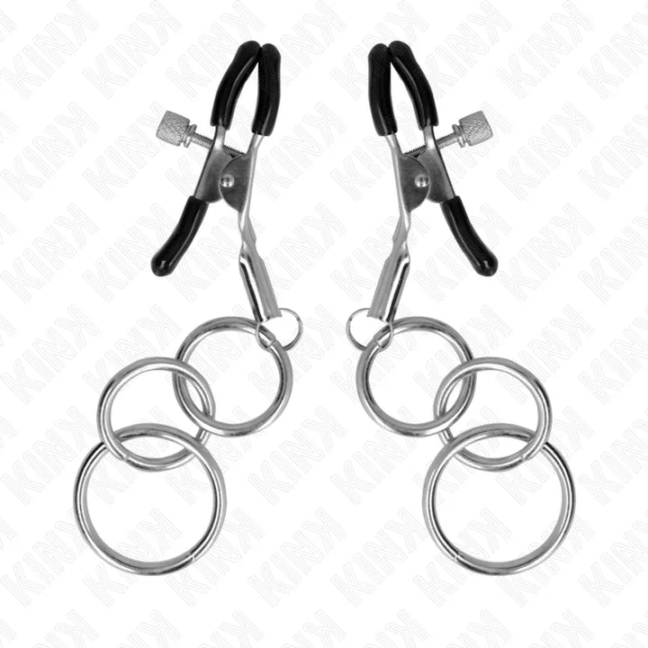 KINK - PINZAS PARA PEZONES CON 3 AROS 6 CM - Nuvica
