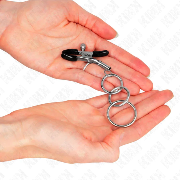 KINK - PINZAS PARA PEZONES CON 3 AROS 6 CM - Nuvica