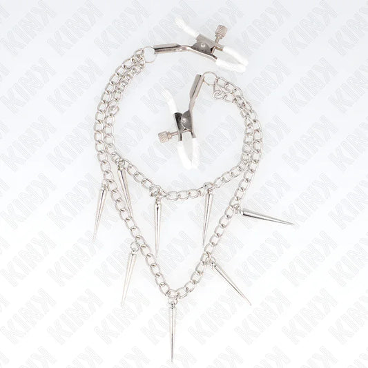 KINK - PINZAS PARA PEZONES CON CADENA DE PÚAS 30 CM - Nuvica