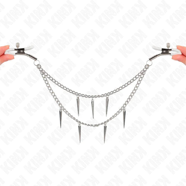 KINK - PINZAS PARA PEZONES CON CADENA DE PÚAS 30 CM - Nuvica