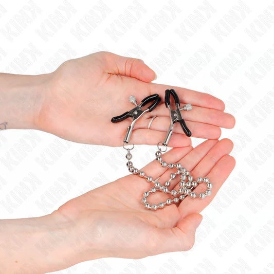 KINK - PINZAS PARA PEZONES CON CADENA DE BOLAS 30 CM - Nuvica