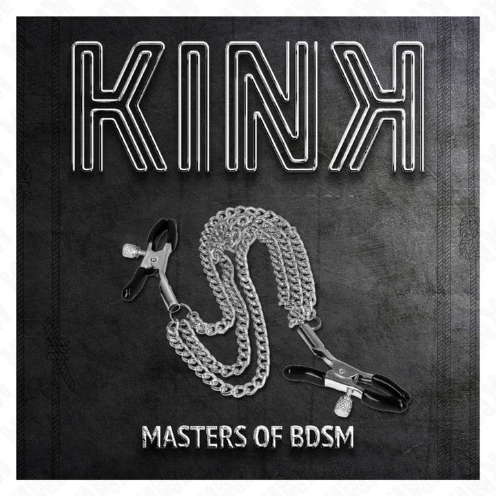 KINK - PINZAS PARA PEZONES CON TRIPLE CADENA PLATEADO 20/23/28 CM - Nuvica