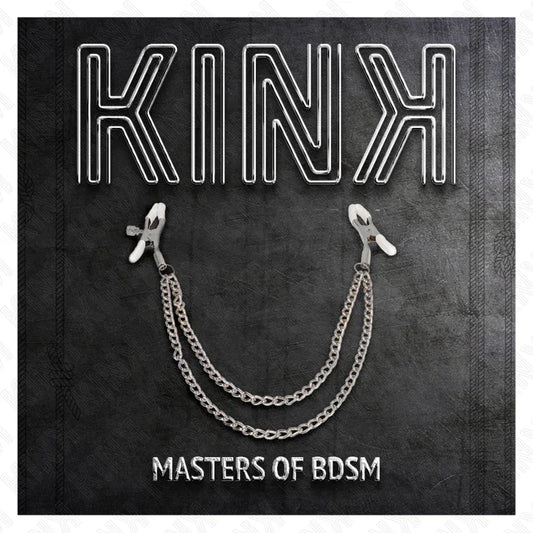 KINK - PINZAS PARA PEZONES CON DOBLE CADENA FINA PLATEADO 20/23 CM - Nuvica