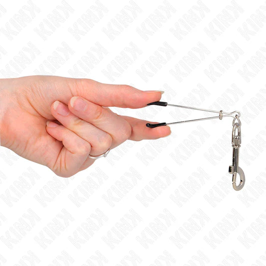KINK - PINZAS PARA PEZONES FINA CON GANCHO PLATEADO 7 CM - Nuvica