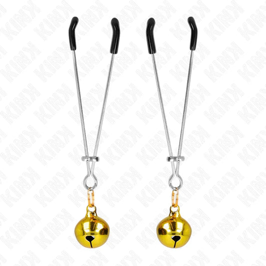 KINK - PINZAS PARA PEZONES FINA CON CASCABEL DORADO 7 CM - Nuvica