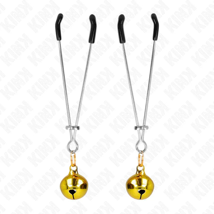KINK - PINZAS PARA PEZONES FINA CON CASCABEL DORADO 7 CM - Nuvica