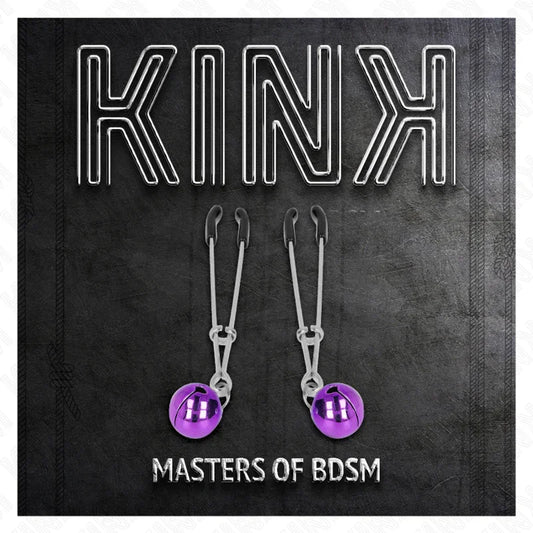 KINK - PINZAS PARA PEZONES FINA CON CASCABEL VIOLETA 7 CM - Nuvica