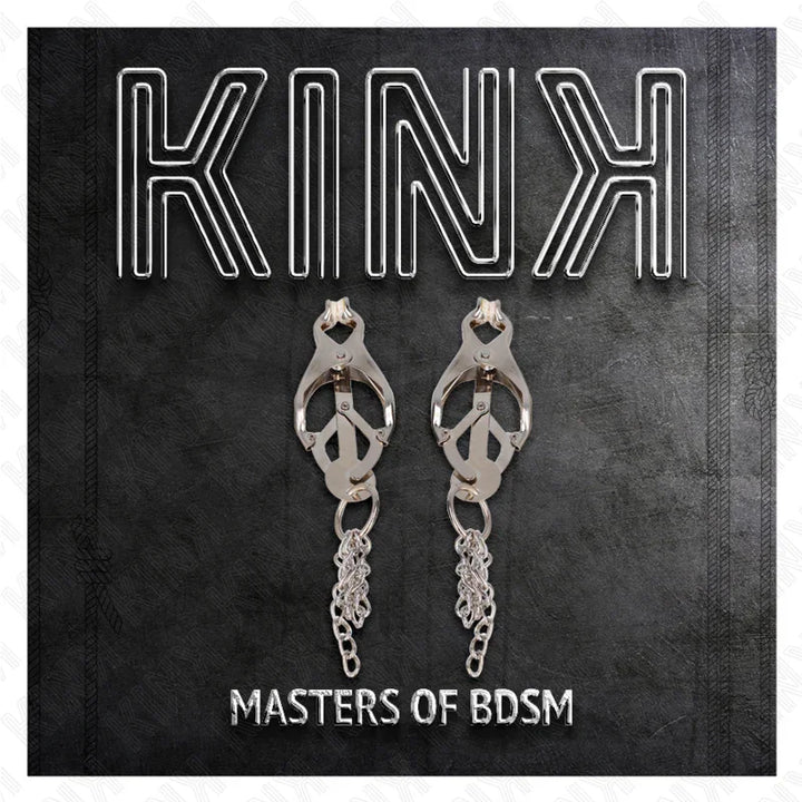 KINK - PINZAS PARA PEZONES ESTILO JAPONÉS CON CADENAS PLATEADO - Nuvica