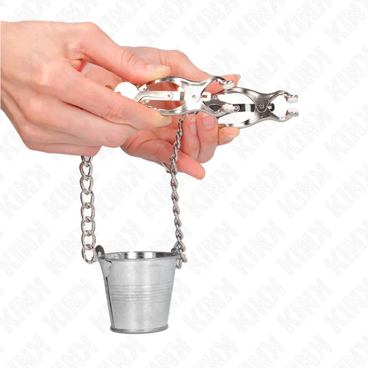 KINK - PINZAS PARA PEZONES CON CUBO PLATEADO - Nuvica