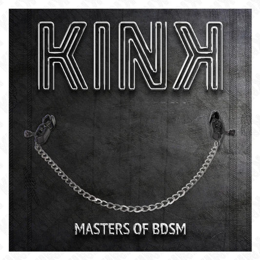 KINK - PINZAS PARA PEZONES PLANAS NEGRO CON CADENA PLATEADO 30 CM - Nuvica