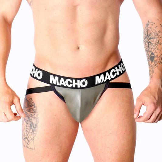 MACHO - MX27GR JOCK CUERO GRIS BEIGE S - Nuvica
