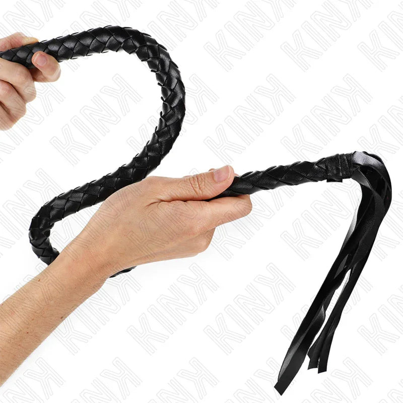 KINK - LÁTIGO DE SERPIENTE CON ANILLO DE MANO NEGRO 65 CM - Nuvica