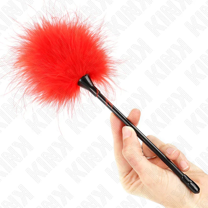 KINK - PLUMAS PARA COSQUILLAS ROJO USADO PARA EL KIT BONDAGE 27 CM - Nuvica