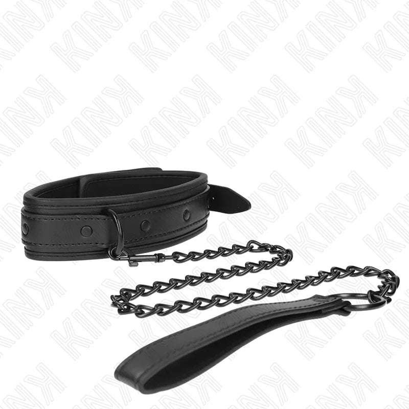 KINK - COLLAR CON CORREA 78 CM BONDAGE DE NEOPRENO MODELO 2 AJUSTABLE 37.5 X 49.5 CM - Nuvica