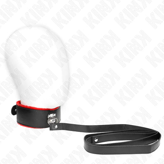 KINK - COLLAR CON CORREA 116 CM DE PIEL ROJO AJUSTABLE 40-48 CM X 6 CM - Nuvica
