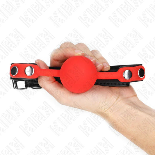 KINK - MORDAZA DE BOLA 4 CM DE SILICONA ROJA 60 x 2 CM - Nuvica
