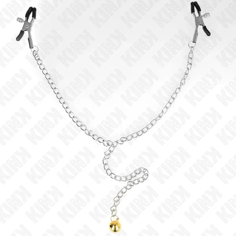 KINK - PINZAS PARA PEZONES CON CAMPANA DORADO Y CADENA 30 CM - Nuvica