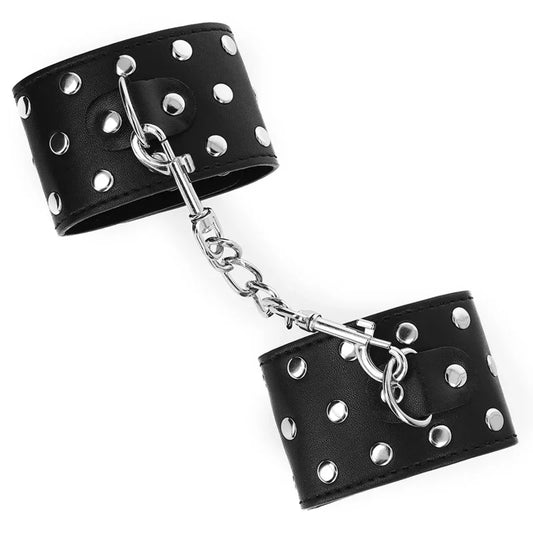 KINK - MUÑEQUERAS CON CIERRE A PRESIÓN LLENO DE TACHUELAS AJUSTABLE NEGRO 19-24 CM X 5.5 CM - Nuvica