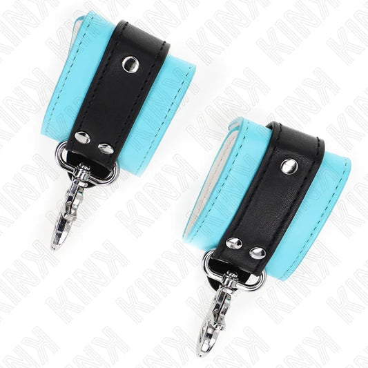 KINK - MUÑEQUERAS CON CIERRE PREMIUM NEGRO / AZUL AJUSTABLE 21-28 CM X 5.5 CM - Nuvica