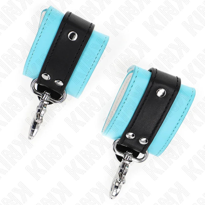 KINK - MUÑEQUERAS CON CIERRE PREMIUM NEGRO / AZUL AJUSTABLE 21-28 CM X 5.5 CM - Nuvica