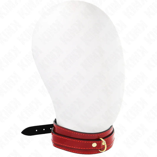 KINK - COLLAR AJUSTABLE ROJO VINO DETALLES DORADOS 29-42.5 CM X 4 CM - Nuvica