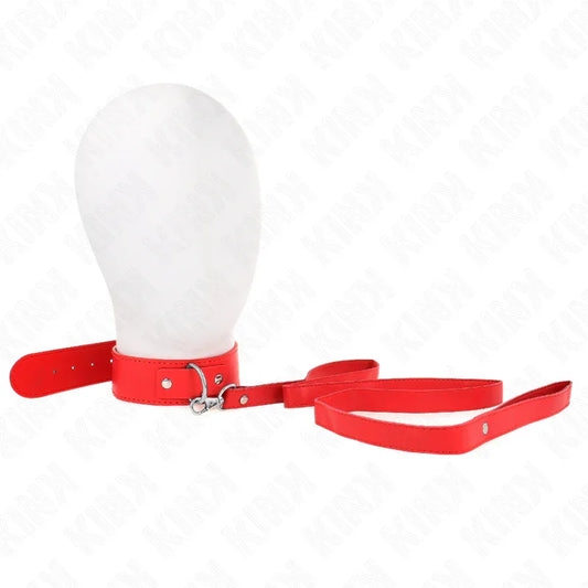 KINK - COLLAR CON CORREA 116 CM FINO ROJO AJUSTABLE 32-50 CM X 8 CM - Nuvica
