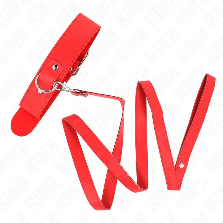 KINK - COLLAR CON CORREA 116 CM FINO ROJO AJUSTABLE 32-50 CM X 8 CM - Nuvica