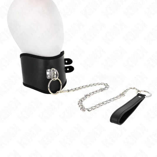 KINK - COLLAR CON CORREA 65 CM ANCHO NEGRO AJUSTABLE 40-55 CM X 10 CM - Nuvica