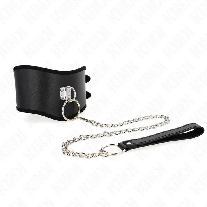 KINK - COLLAR CON CORREA 65 CM ANCHO NEGRO AJUSTABLE 40-55 CM X 10 CM - Nuvica