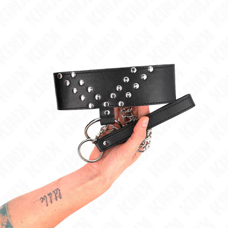 KINK - COLLAR CON CORREA 65 CM CON REMACHE EN V AJUSTABLE 36-43 CM X 5 CM - Nuvica