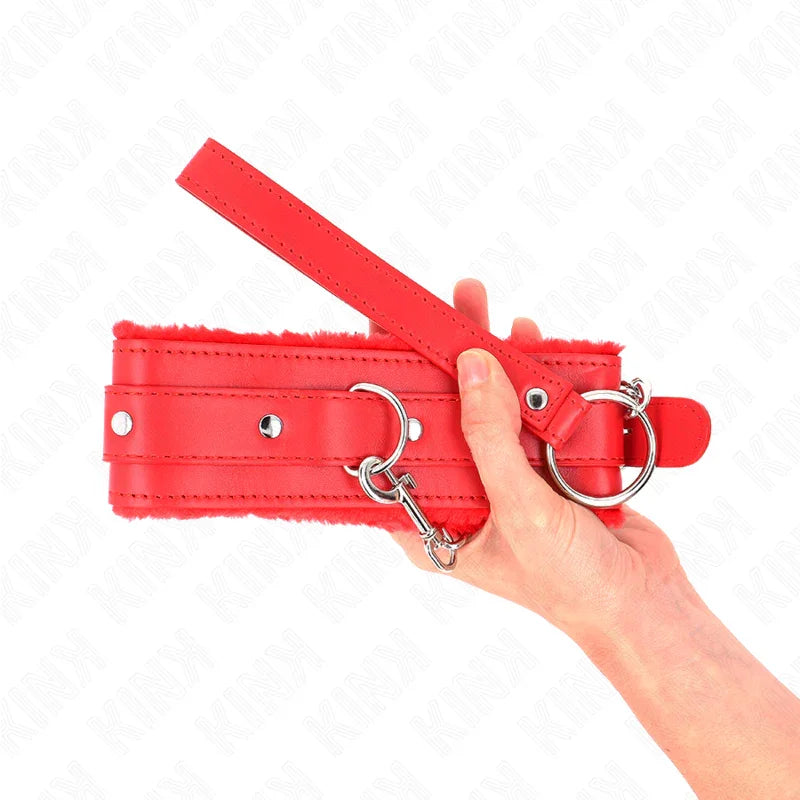 KINK - COLLAR CON CORREA 65 CM CON RESTRICCIONES ROJO AJUSTABLE 36-42 CM X 5.5 CM - Nuvica