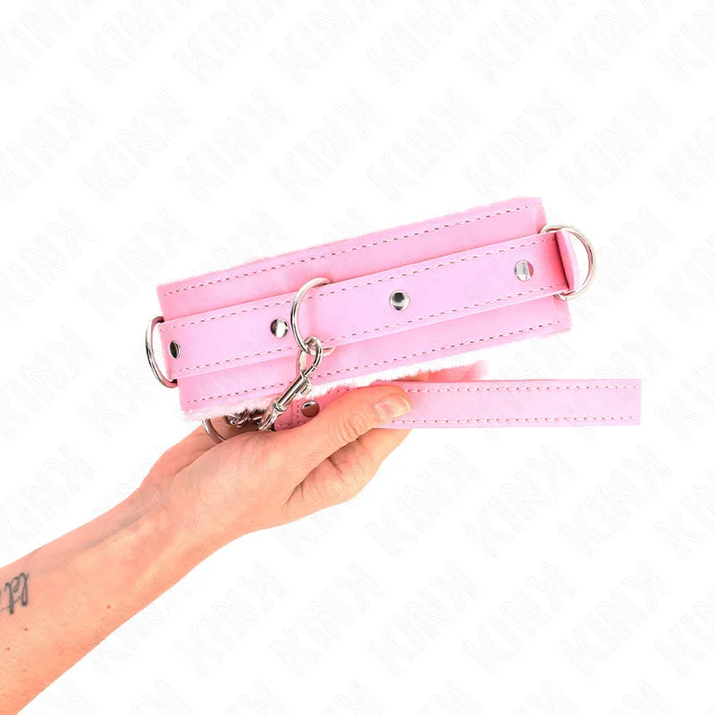 KINK - COLLAR CON CORREA 65 CM CON RESTRICCIONES ROSA AJUSTABLE 36-42 CM X 5.5 CM - Nuvica