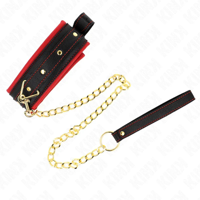 KINK - COLLAR CON CORREA DE TEJIDO LISO AJUSTABLE 33-48 CM X 5.7 CM - Nuvica