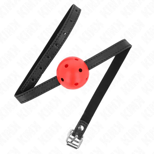 KINK - MORDAZA DE BOLA 4.5 CM TRANSPIRABLE SIMPLICITY ROJO 62 x 1.5 CM - Nuvica