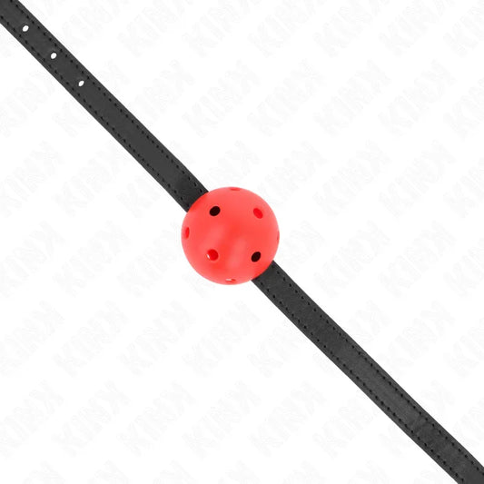 KINK - MORDAZA DE BOLA 4.5 CM TRANSPIRABLE SIMPLICITY ROJO 62 x 1.5 CM - Nuvica