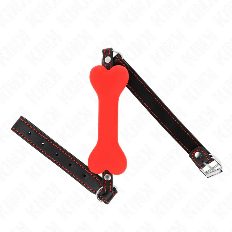 KINK - MORDAZA DE HUESO 12 CM ROJO 63 x 2 CM - Nuvica