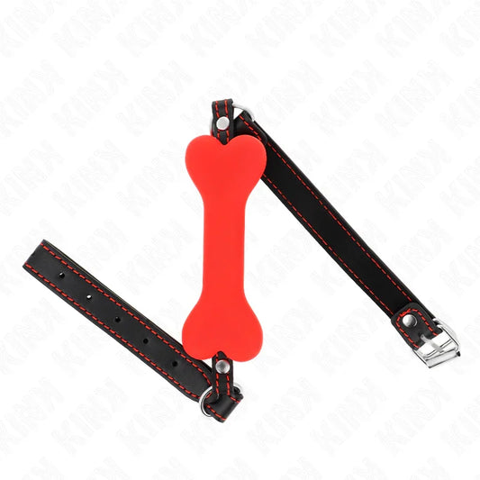 KINK - MORDAZA DE HUESO 12 CM ROJO 63 x 2 CM - Nuvica
