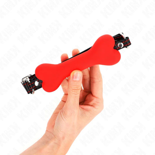 KINK - MORDAZA DE HUESO 12 CM ROJO 63 x 2 CM - Nuvica